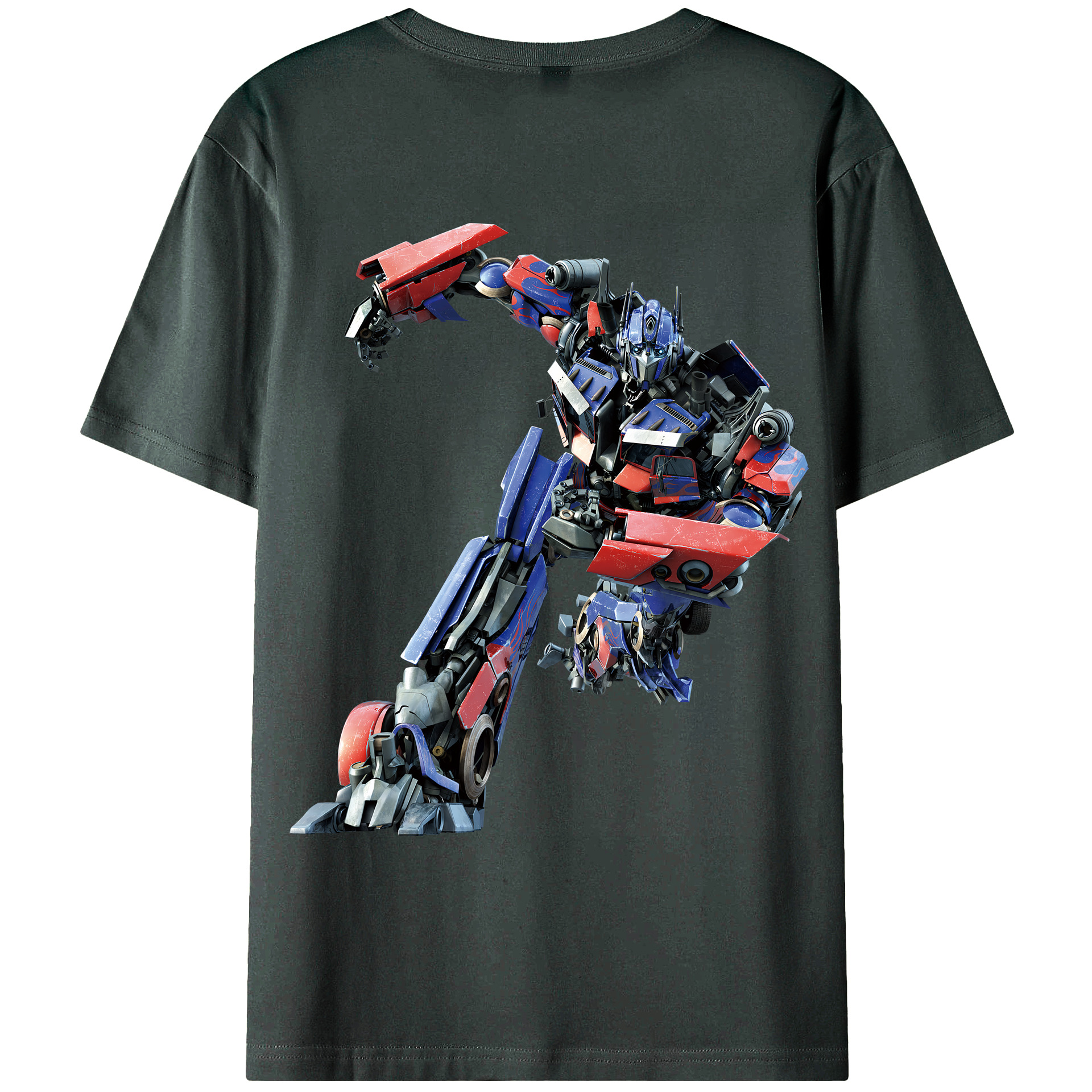 （画像用） Transformers トランスフォーマー 綿100％ メンズ半袖Tシャツ（バックプリント） 通気性